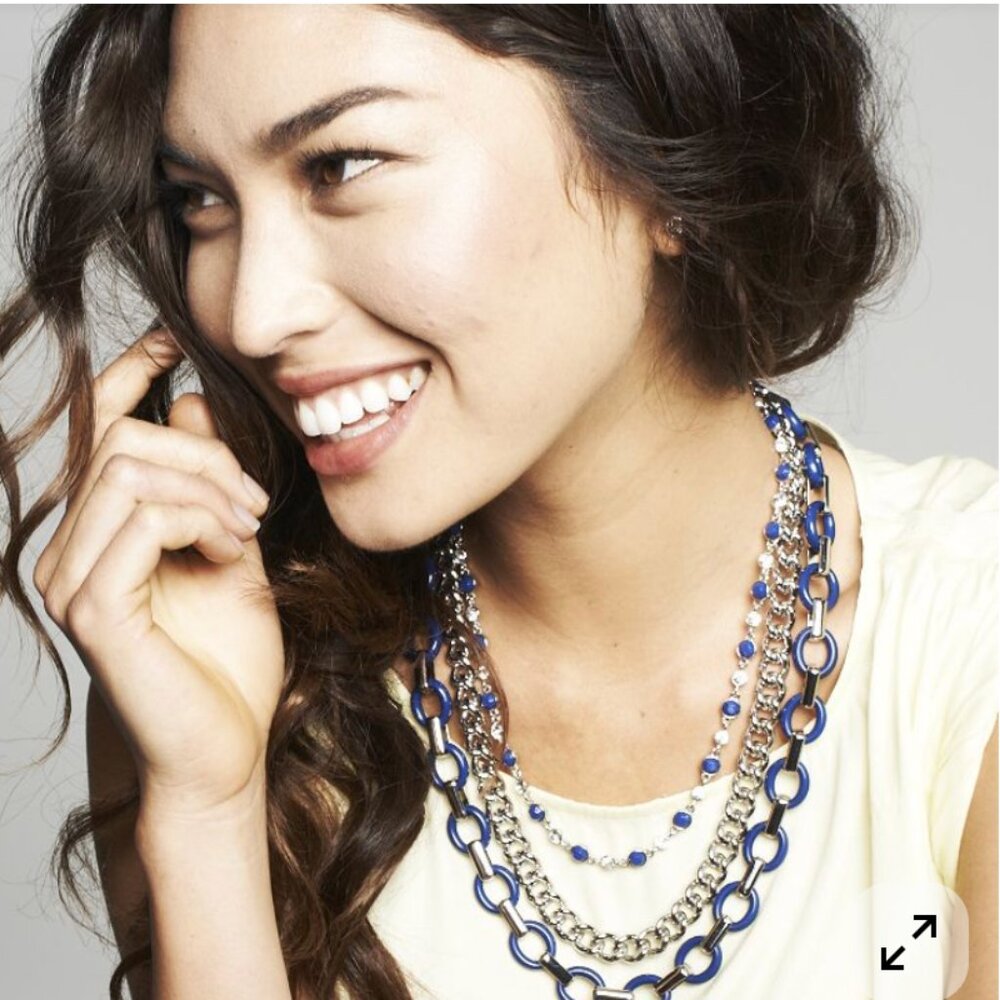 Wayfarer Necklace by Lia Sophia blue silver